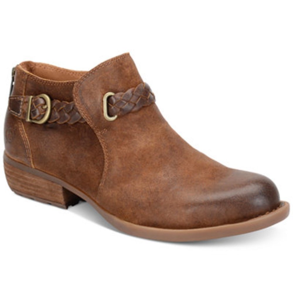 Born Distressed Leather Ankle Booties - Sylvia